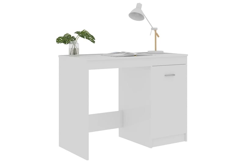 Skrivbord vit högglans 100x50x76 cm spånskiva - Vit - Skrivbord