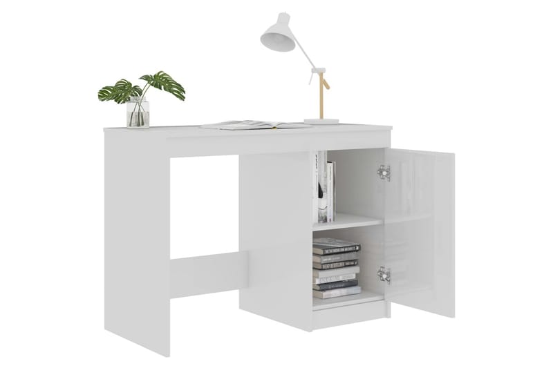 Skrivbord vit högglans 100x50x76 cm spånskiva - Vit - Möbler - Bord & matgrupper - Kontorsbord - Skrivbord