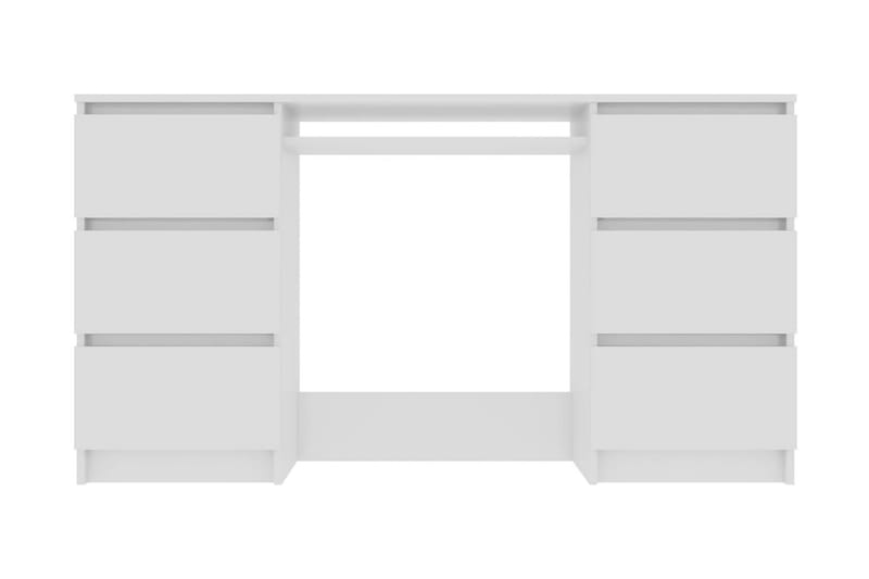 Skrivbord vit högglans 140x50x77 cm spånskiva - Vit - Skrivbord