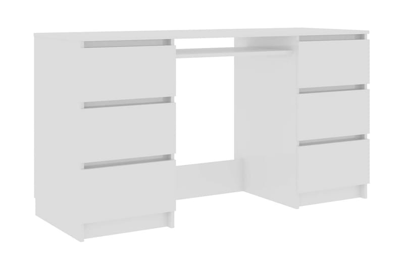 Skrivbord vit högglans 140x50x77 cm spånskiva - Vit - Möbler - Bord & matgrupper - Kontorsbord - Skrivbord