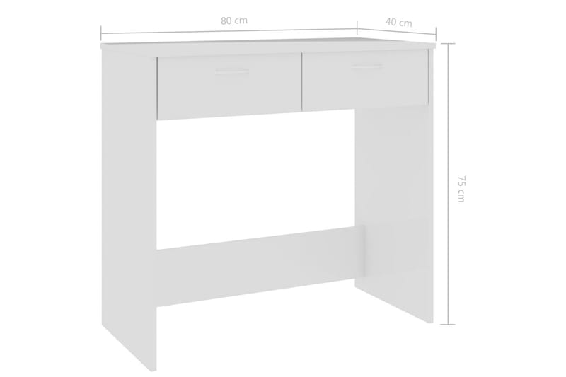 Skrivbord vit högglans 80x40x75 cm spånskiva - Vit - Möbler - Bord & matgrupper - Kontorsbord - Skrivbord