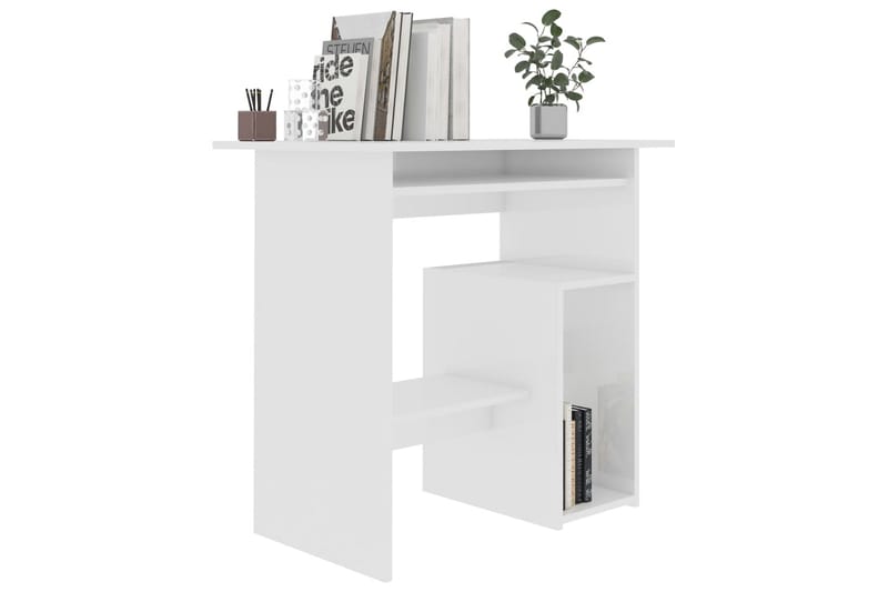 Skrivbord vit högglans 80x45x74 cm spånskiva - Vit - Möbler - Bord & matgrupper - Kontorsbord - Skrivbord