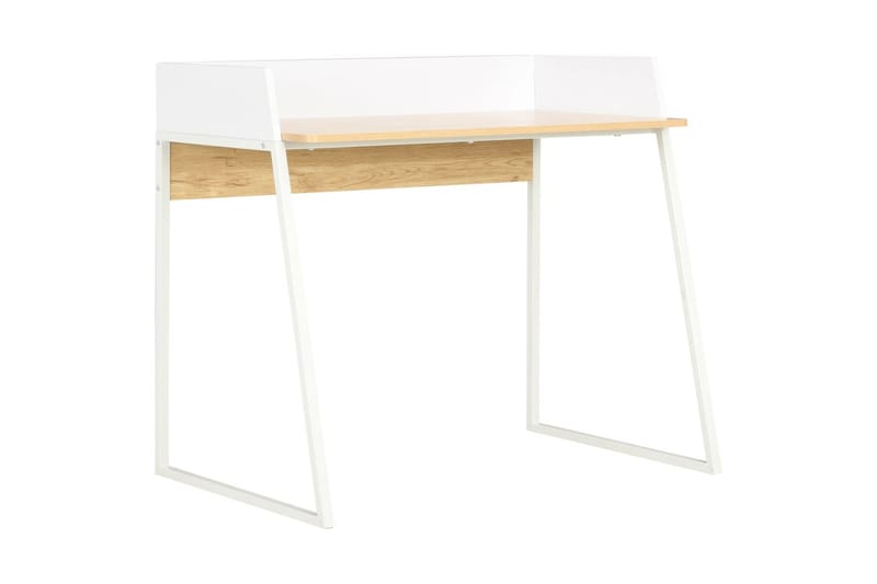 Skrivbord vit och ek 90x60x88 cm - Vit - Möbler - Bord & matgrupper - Kontorsbord - Skrivbord