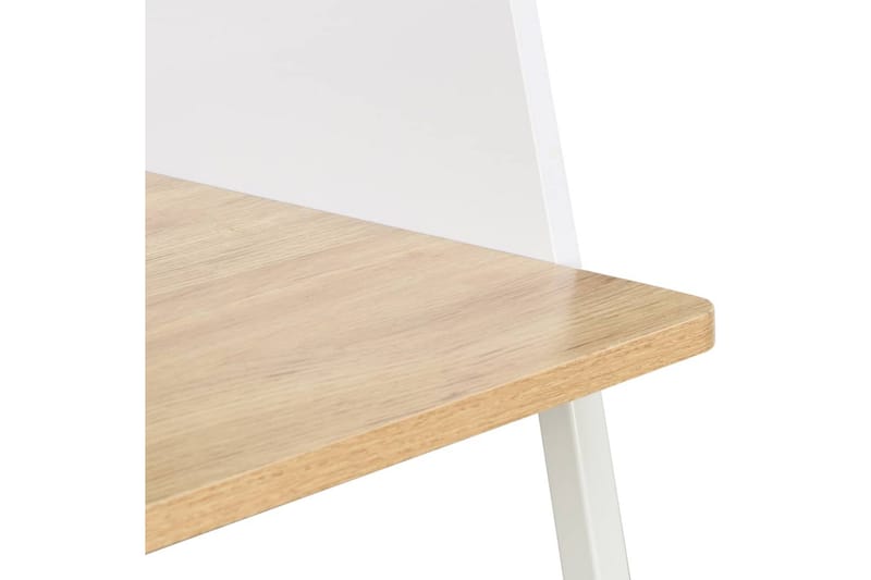 Skrivbord vit och ek 90x60x88 cm - Vit - Skrivbord