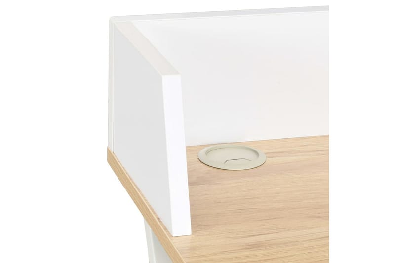 Skrivbord vit och naturlig 80x50x84 cm - Vit - Skrivbord