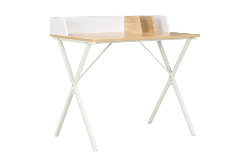 Skrivbord vit och naturlig 80x50x84 cm - Vit - Skrivbord
