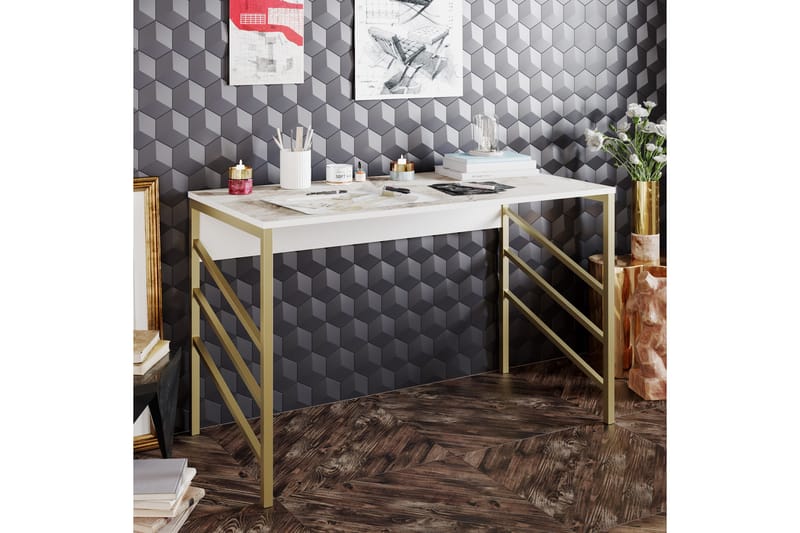 Sotinge Skrivbord 120 cm - Guld - Möbler - Bord & matgrupper - Kontorsbord - Skrivbord