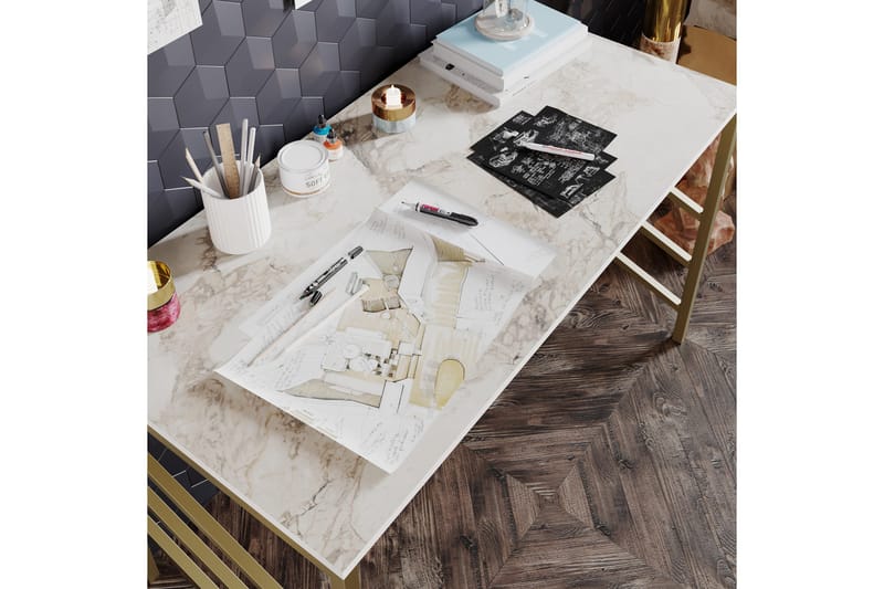 Sotinge Skrivbord 120 cm - Guld - Möbler - Bord & matgrupper - Kontorsbord - Skrivbord