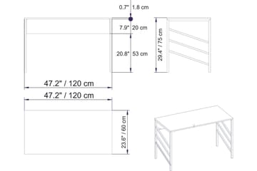Sotinge Skrivbord 120 cm - Guld - Möbler - Bord & matgrupper - Kontorsbord - Skrivbord