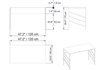 Sotinge Skrivbord 120 cm - Vit - Möbler - Bord & matgrupper - Kontorsbord - Skrivbord
