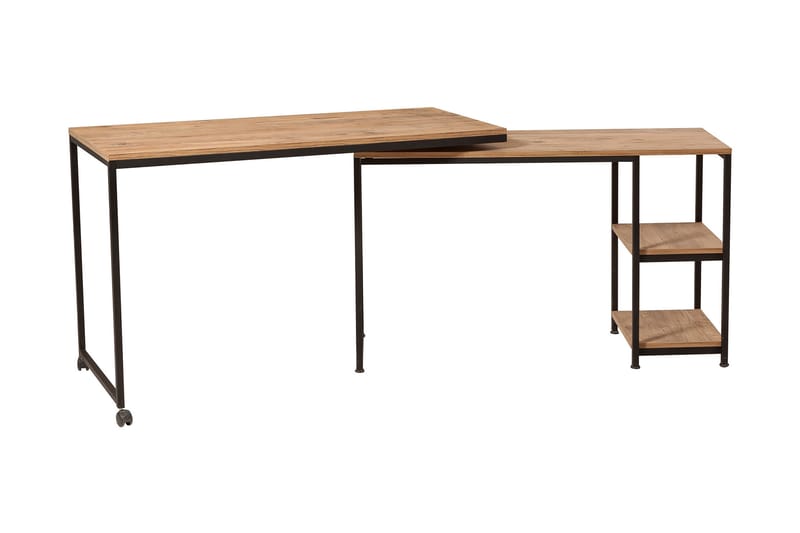Soubiran Skrivbord 127 cm med Förvaring Hyllor - Natur/Svart - Möbler - Bord & matgrupper - Kontorsbord - Skrivbord
