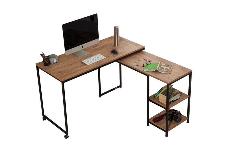 Soubiran Skrivbord 127 cm med Förvaring Hyllor - Natur/Svart - Möbler - Bord & matgrupper - Kontorsbord - Skrivbord