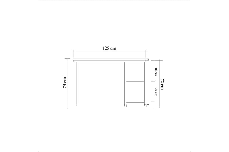 Soubiran Skrivbord 127 cm med Förvaring Hyllor - Natur/Svart - Möbler - Bord & matgrupper - Kontorsbord - Skrivbord