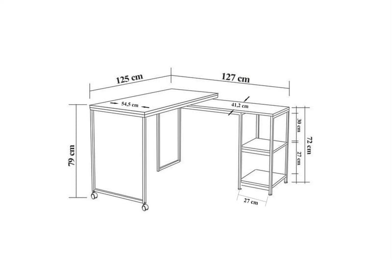 Soubiran Skrivbord 127 cm med Förvaring Hyllor - Natur/Svart - Möbler - Bord & matgrupper - Kontorsbord - Skrivbord