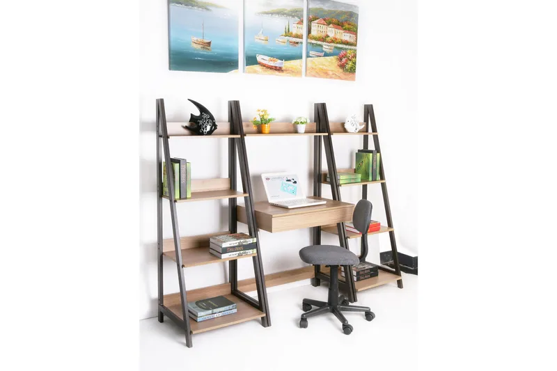 Stepan Skrivbord 74 cm med Förvaring Hylla - Brun/Trä/Natur - Möbler - Bord & matgrupper - Kontorsbord - Skrivbord