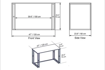Stodene Skrivbord 120 cm Marmormönster - Svart - Möbler - Bord & matgrupper - Kontorsbord - Skrivbord