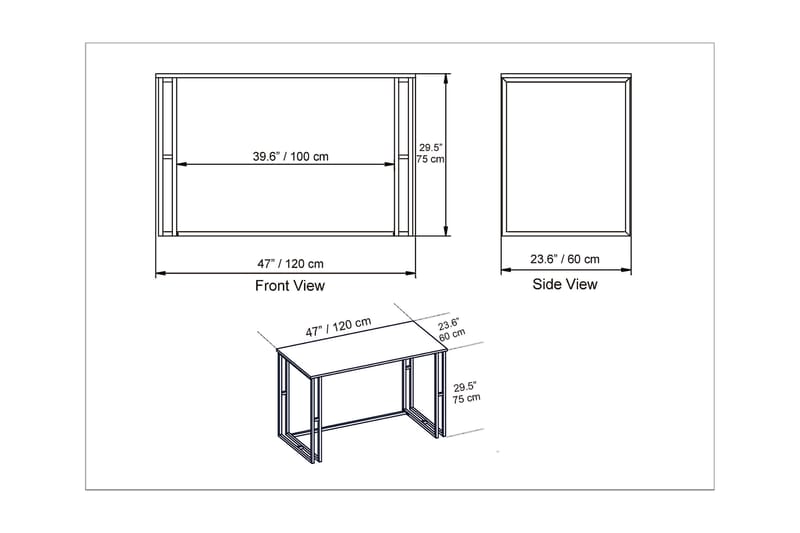 Stodene Skrivbord 120 cm Marmormönster - Vit - Möbler - Bord & matgrupper - Kontorsbord - Skrivbord