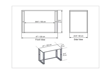 Stodene Skrivbord 120 cm Marmormönster - Vit - Möbler - Bord & matgrupper - Kontorsbord - Skrivbord