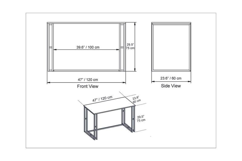 Stodene Skrivbord 120 cm Marmormönster - Vit - Möbler - Bord & matgrupper - Kontorsbord - Skrivbord