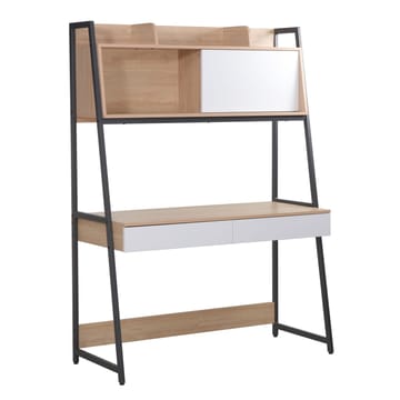 Skrivbord Study med hylla Ek/Vit 124x54x171 cm - ek/vit/brun - Möbler - Bord & matgrupper - Kontorsbord - Skrivbord