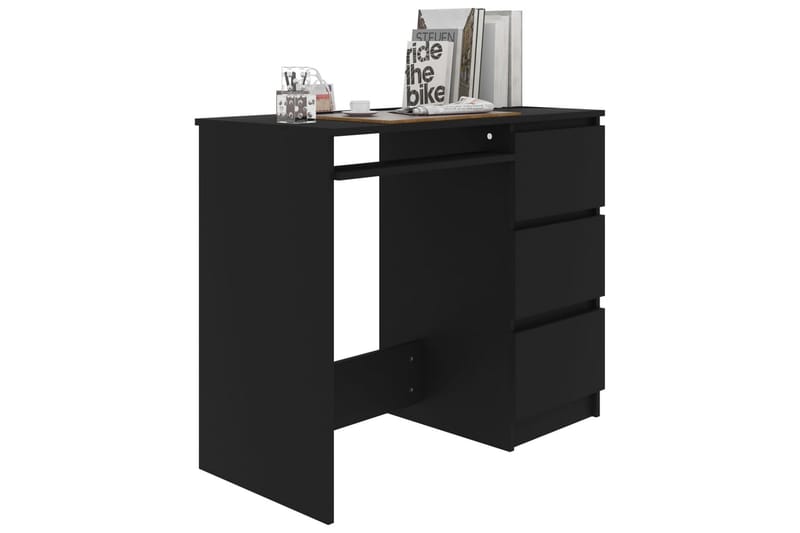 Skrivbord svart 90x45x76 cm spånskiva - Svart - Skrivbord