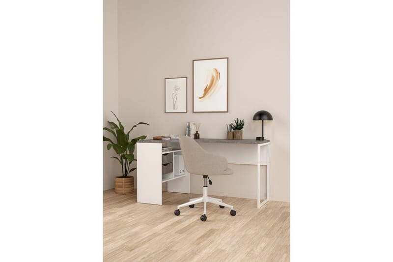 Taketo Hörnskrivbord 145 cm - Vit/Chokladbrun - Möbler - Bord & matgrupper - Kontorsbord - Skrivbord - Hörnskrivbord