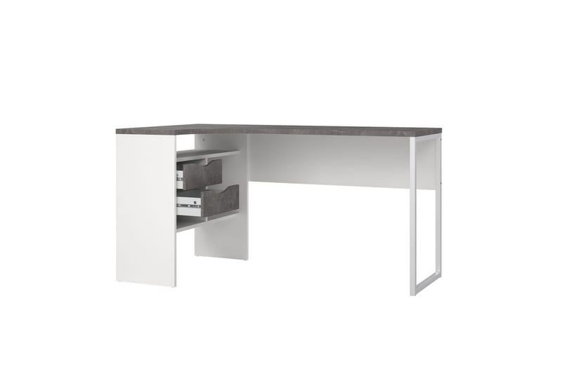 Taketo Hörnskrivbord 145 cm - Vit/Chokladbrun - Möbler - Bord & matgrupper - Kontorsbord - Skrivbord - Hörnskrivbord