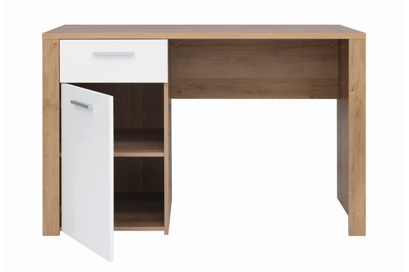 Tarka Datorbord 120 cm med Förvaring Låsa + Skåp - Ek/Vit - Möbler - Bord & matgrupper - Kontorsbord - Skrivbord