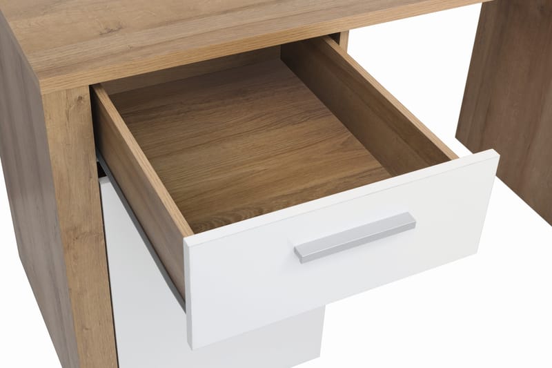 Tarka Datorbord 120 cm med Förvaring Låsa + Skåp - Ek/Vit - Möbler - Bord & matgrupper - Kontorsbord - Skrivbord