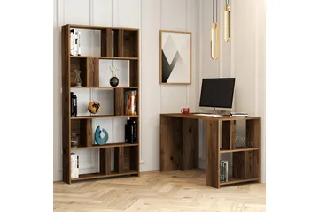 Timiza Skrivbord 120 cm med Förvaring Hylla + Bokhylla
