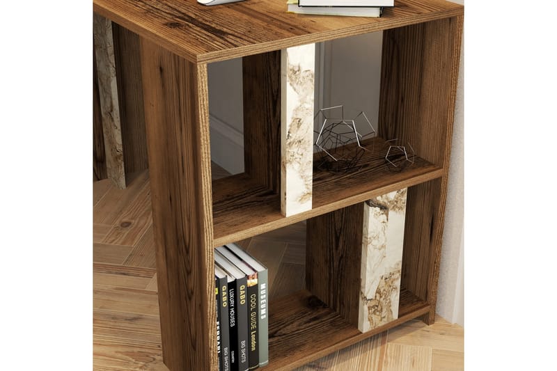 Timiza Skrivbord 120 cm med Förvaring Hylla Marmormönster - Brun/Vit/Grå - Möbler - Bord & matgrupper - Kontorsbord - Skrivbord