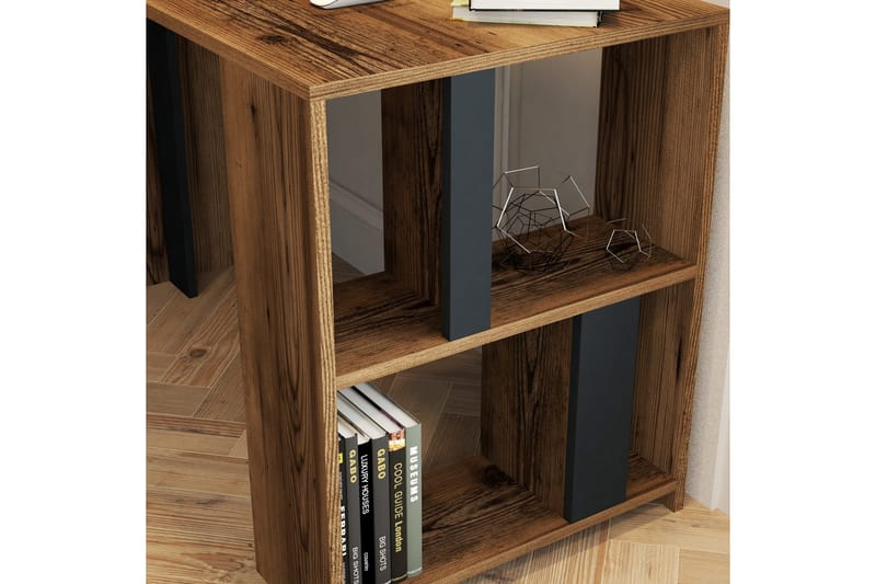 Timiza Skrivbord 120 cm med Förvaring Hylla - Valnötsbrun/Antracit - Möbler - Bord & matgrupper - Kontorsbord - Skrivbord