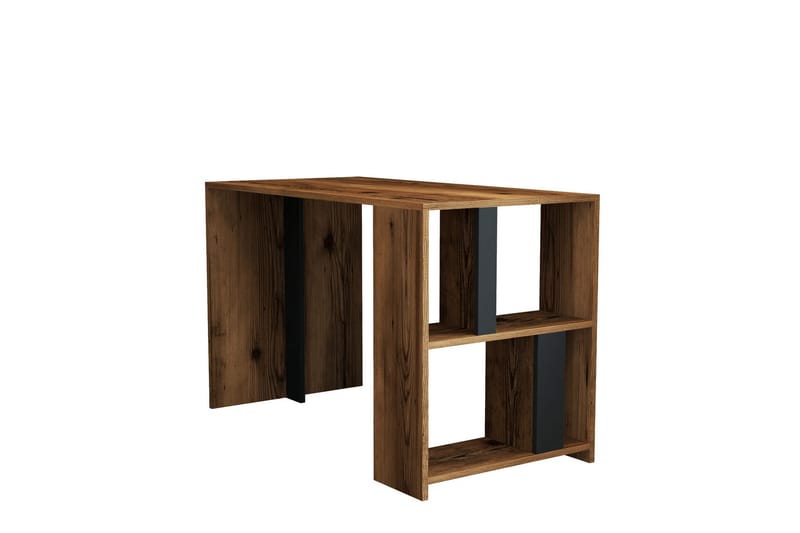 Timiza Skrivbord 120 cm med Förvaring Hylla - Valnötsbrun/Antracit - Möbler - Bord & matgrupper - Kontorsbord - Skrivbord