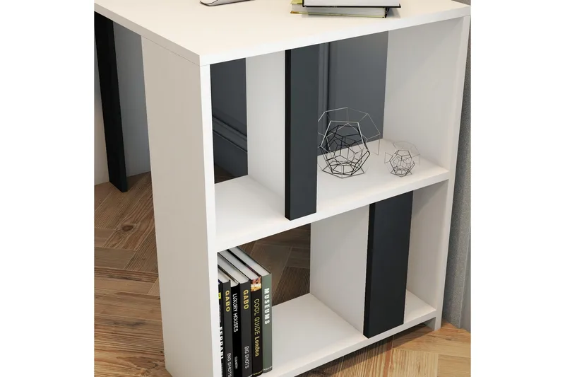 Timiza Skrivbord 120 cm med Förvaring Hylla - Vit/Antracit - Möbler - Bord & matgrupper - Kontorsbord - Skrivbord