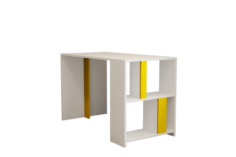 Timiza Skrivbord 120 cm med Förvaring Hylla - Vit/Gul - Möbler - Bord & matgrupper - Kontorsbord - Skrivbord
