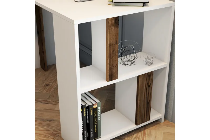 Timiza Skrivbord 120 cm med Förvaring Hylla - Vit/Valnötsbrun - Möbler - Bord & matgrupper - Kontorsbord - Skrivbord