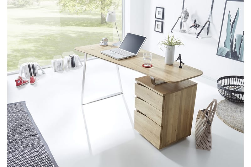 Tori Skrivbord 150 cm med Förvaring 3 Lådor - Massiv Ek - Möbler - Bord & matgrupper - Kontorsbord - Skrivbord