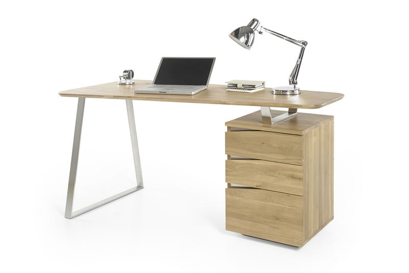 Tori Skrivbord 150 cm med Förvaring 3 Lådor - Massiv Ek - Skrivbord