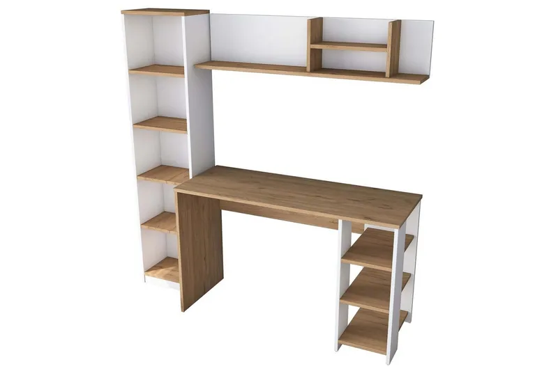 Skrivbord Traven Valnöt / Vit, Vit