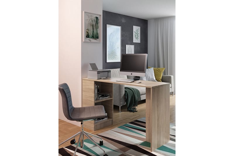 Tynemouth Skrivbord LED-belysning - Beige - Möbler - Bord & matgrupper - Kontorsbord - Skrivbord