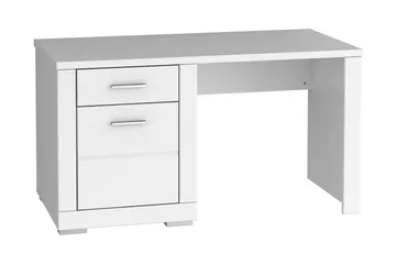 Uzayr Skrivbord 138 cm med Förvaring Hylla + Skåp - Vit - Möbler - Bord & matgrupper - Kontorsbord - Skrivbord