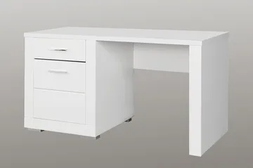 Uzayr Skrivbord 138 cm med Förvaring Hylla + Skåp - Vit - Möbler - Bord & matgrupper - Kontorsbord - Skrivbord