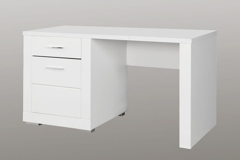 Uzayr Skrivbord 138 cm med Förvaring Hylla + Skåp - Vit - Möbler - Bord & matgrupper - Kontorsbord - Skrivbord