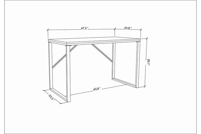 Vinresk Skrivbord 60x74x120 cm - Guld/Antracit - Skrivbord