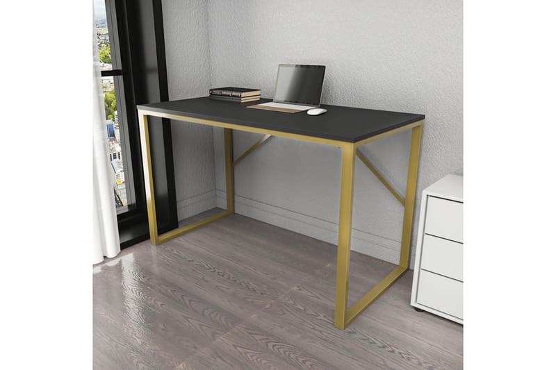Vinresk Skrivbord 60x74x120 cm - Guld/Antracit - Möbler - Bord & matgrupper - Kontorsbord - Skrivbord