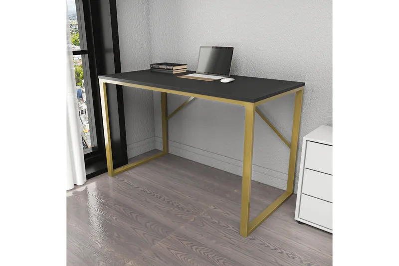 Vinresk Skrivbord 60x74x120 cm - Guld/Antracit - Möbler - Bord & matgrupper - Kontorsbord - Skrivbord