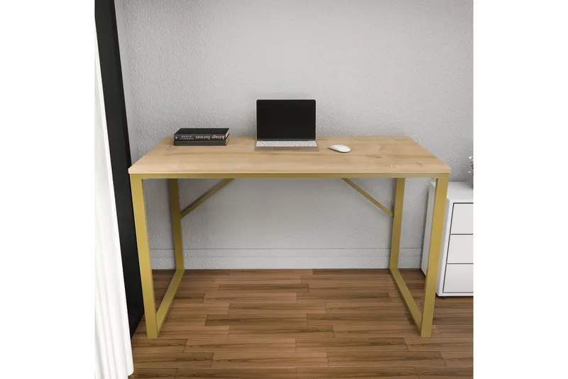 Vinresk Skrivbord 60x74x120 cm - Guld/Brun - Möbler - Bord & matgrupper - Kontorsbord - Skrivbord