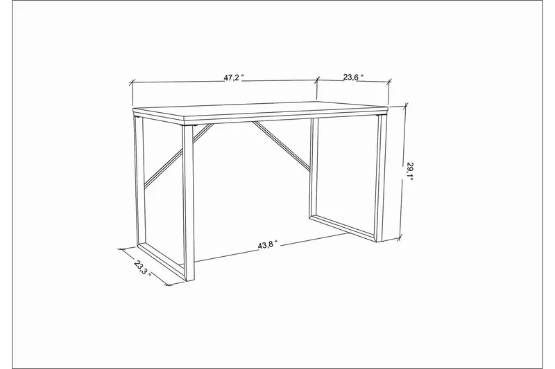 Vinresk Skrivbord 60x74x120 cm - Guld/Brun - Möbler - Bord & matgrupper - Kontorsbord - Skrivbord