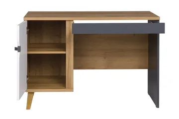 Vintra Skrivbord 110 cm med Förvaring Skåp - Brun/Vit/Svart - Möbler - Bord & matgrupper - Kontorsbord - Skrivbord