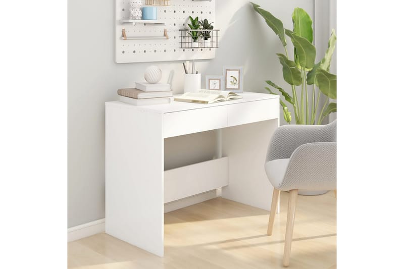 Skrivbord vit 101x50x76,5 cm spånskiva - Vit - Möbler - Bord & matgrupper - Kontorsbord - Skrivbord